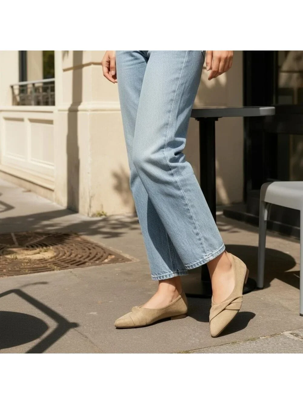 Women's Wheat Suede Comfortable Lightweight Casual Slip On Pointed Toe Bow Flats
